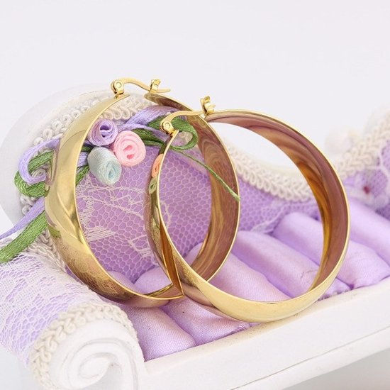 Kol 599/953 KOLCZYKI złote koła 5 cm, stal szlachetna