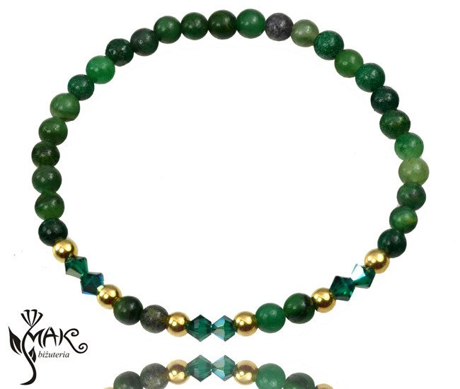 BR950 Bransoletka z agatu afrykańskiego i kryształków Swarovski Element