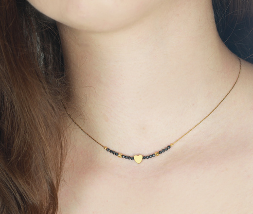 Złoty naszyjnik z hematytem 1772/4