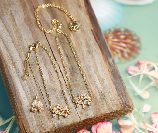 1383/8 bransoletka srebrna 925 pozłacana z drzewkiem