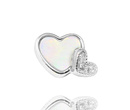 112/3 kolczyk/piercing serce srebro 925 z masą perłową oraz cyrkoniami
