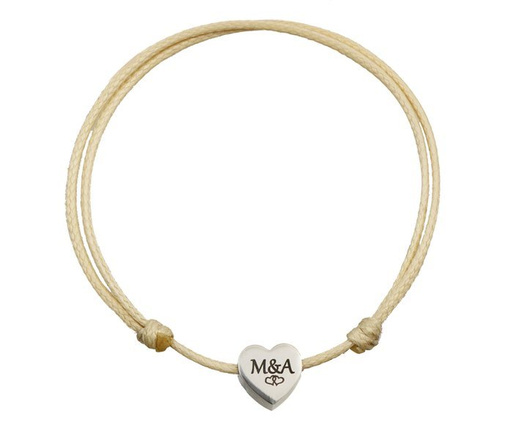 1080 bransoletki dla pary na sznureczku serca z grawerunkiem stalowe