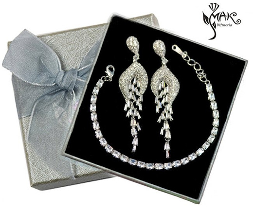 Kpl863 komplet ślubny, biżuteria ślubna z cyrkoniami k686/2 b599/65