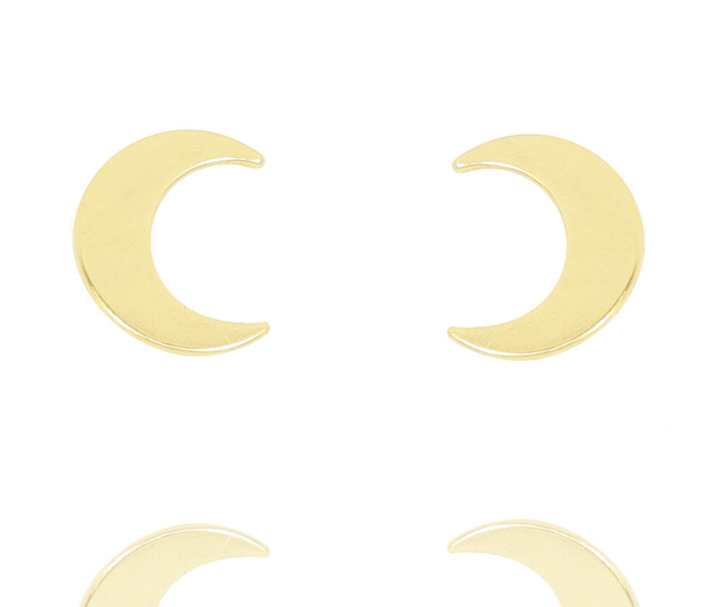 1384/14 Kolczyki srebrne 925 pozłacany półksiężyc