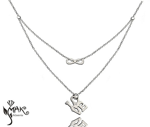 NK799 NASZYJNIK podwójny SREBRO 925 celebrytka