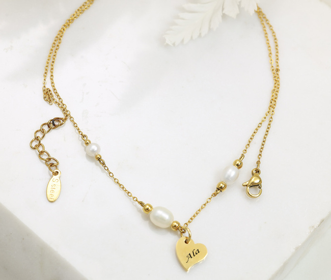 Naszyjnik dla mamy z grawerunkiem pozłacany 1794/22