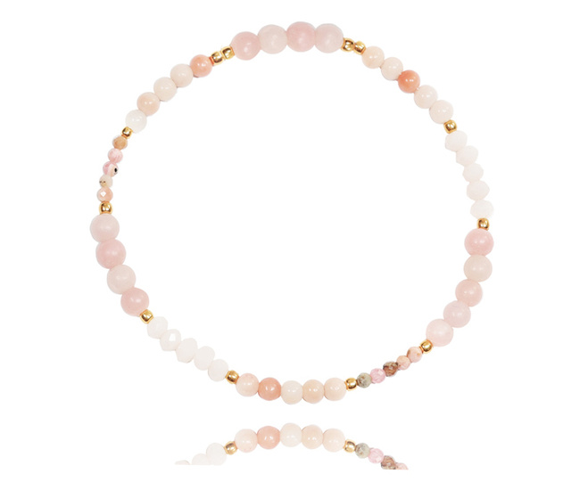 1373/2 bransoletka srebrna 925 pozłacana różowa kamień naturalny