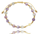 1737/15 różowa bransoletka różaniec ametyst, lepidolit