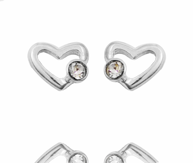480/446 kolczyki srebrne 925 serduszka z cyrkoniami