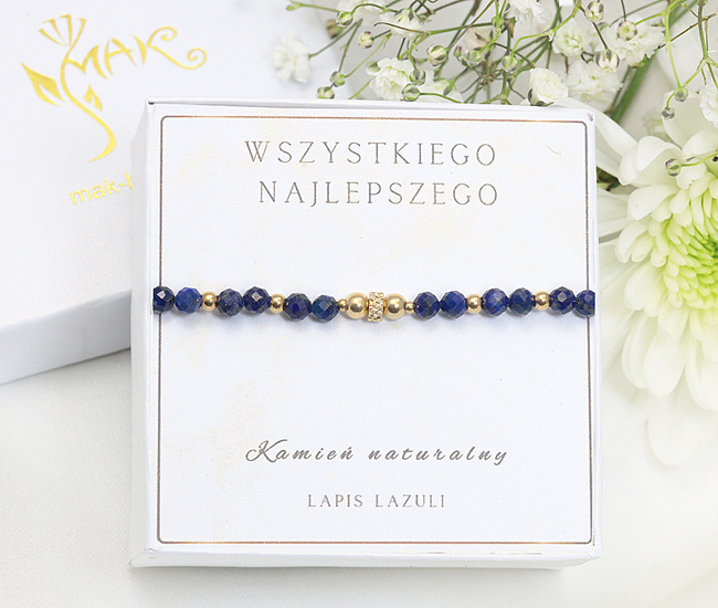 Zestaw urodzinowy bransoletka lapis lazuli 1873/11