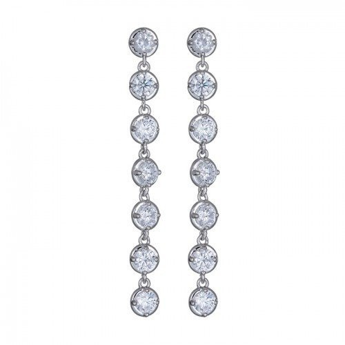 Kol 599/863 KOLCZYKI ślubne, cyrkonie łezki długie