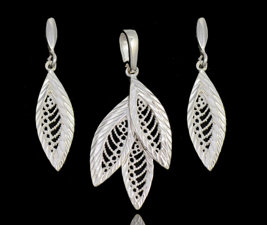 480/421 bransoletka srebrna 925 elegancka listek