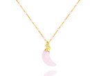 1326 naszyjnik pozłacany księżyc różowy kwarc