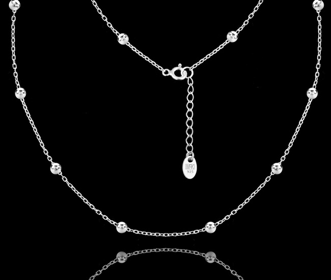 1582/7 Łańcuszek srebrny p. 925 ozdobny kuleczki