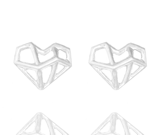 1384/13 Kolczyki srebrne 925 serce ażurowe
