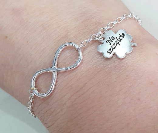 1537 bransoletka grawerowana nieskończoność srebro 925 