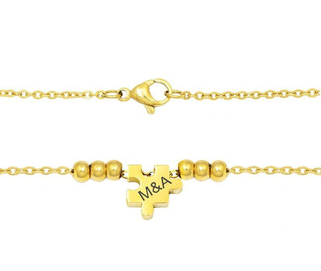 1232/17 naszyjnik złoty z grawerem puzzel