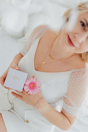 1680 delikatny naszyjnik z perła