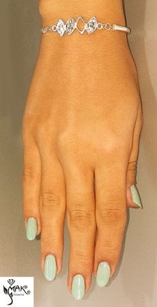 BR720 BRANSOLETKA Z GRAWEREM SREBRO 925 SWAROVSKI EL.