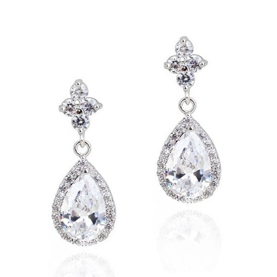 Kol 599/565 KOLCZYKI ślubne, cyrkonie