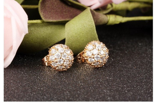 Kol 599/548 kolczyki, stal szlachetna koloru złotego, zapięcie sztyft, wysadzane cyrkoniami