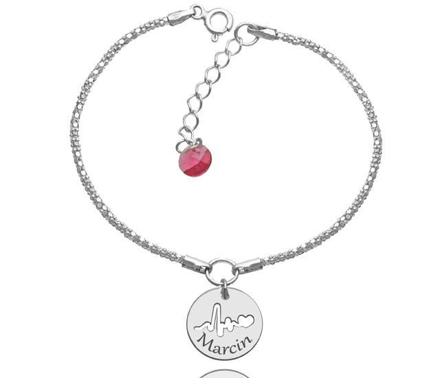 1182 bransoletka grawerowana linia życia srebro 925 Swarovski Elements