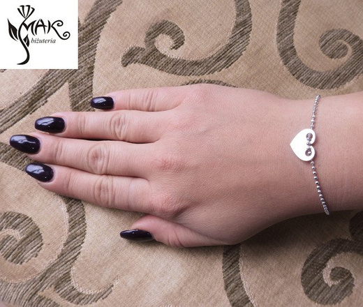 BR832 BRANSOLETKA Z GRAWEREM Swarovski Elements serce