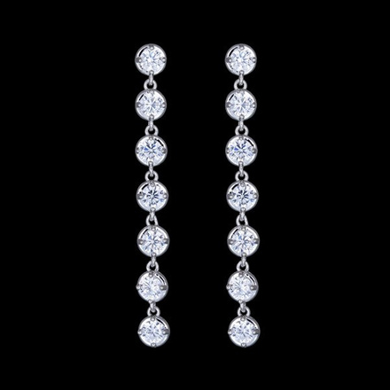 Kol 599/863 KOLCZYKI ślubne, cyrkonie łezki długie