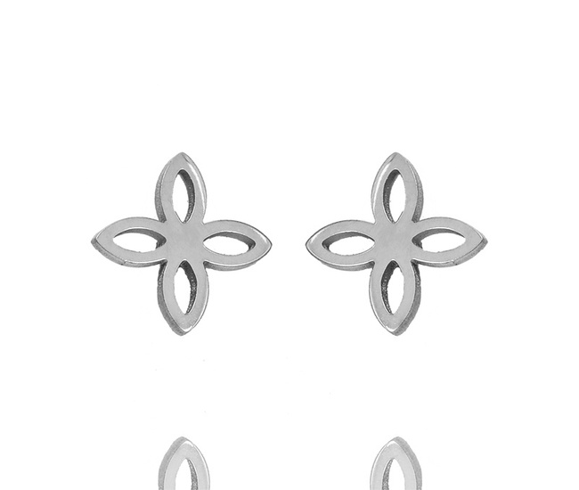 1232/26 kolczyki stalowe koniczynka marokańska 10 mm