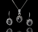 480/245 komplet srebrny z czarnymi cyrkoniami