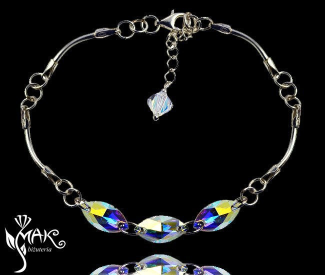 529 biżuteria ślubna bransoletka Swarovski crystal AB