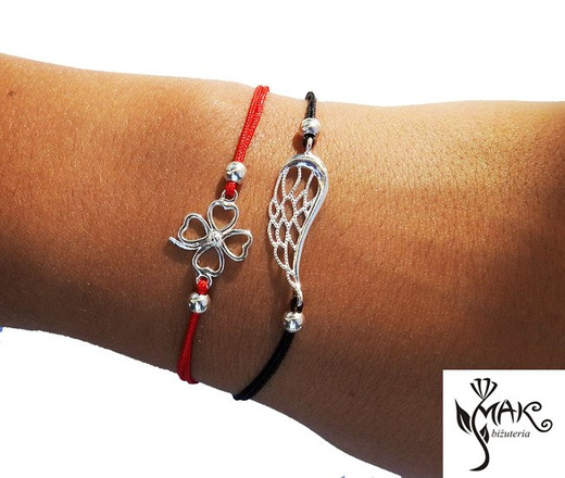 BR835 BRANSOLETKA klucz wiolinowy srebrna sznurek