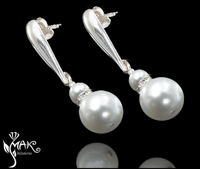 KOL 258 KOLCZYKI Z KRYSZTAŁÓW SWAROVSKI ELEMENTS kolczyki na ślub, kolczyki ślubne