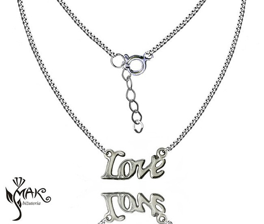 NK705 NASZYJNIK Love 100% SREBRO 925
