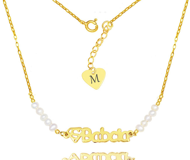 1315 naszyjnik z napisem Super Babcia srebrny 925 pozłacany