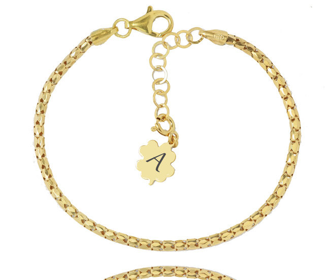 1430 bransoletka srebrna 925 pozłacana gładka