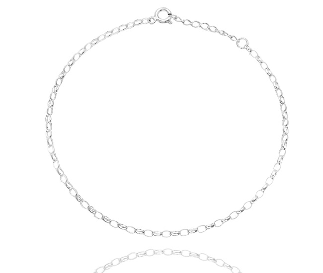 Bransoletka na nogę srebrna rolo oval R116 1779/12