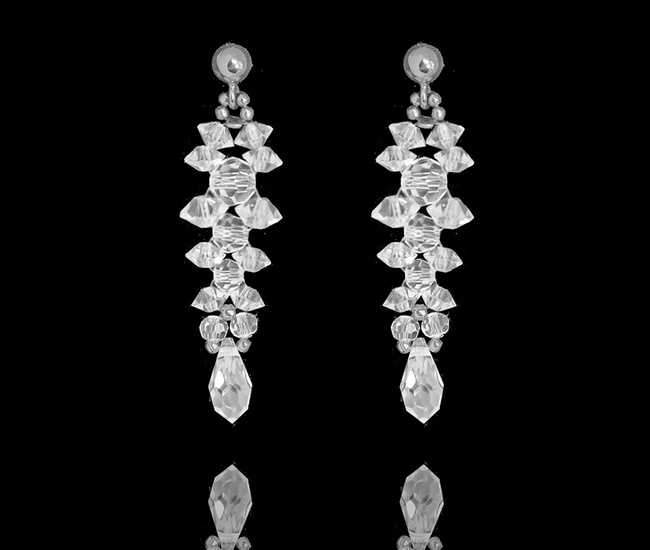 1374 kolczyki kryształowe Crystal na ślub srebro 925