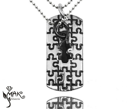 NK912 NASZYJNIKI dla pary PUZZLE z GRAWEREM LASEROWYM