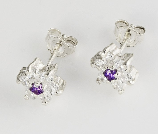 480/165 kolczyki srebrne w kształcie kwiatuszków