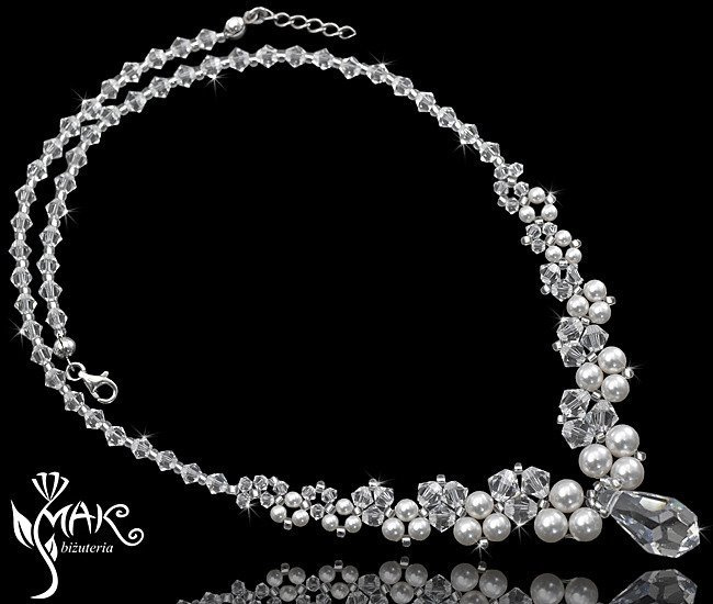 NK 314 NASZYJNIK Z KRYSZTAŁÓW SWAROVSKI ELEMENTS biżuteria ślubna