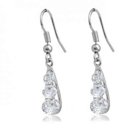 Kol  599/81 kolczyki  kryształy białe złoto