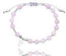 1671/10 bransoletka różaniec z ametystem lawendowym