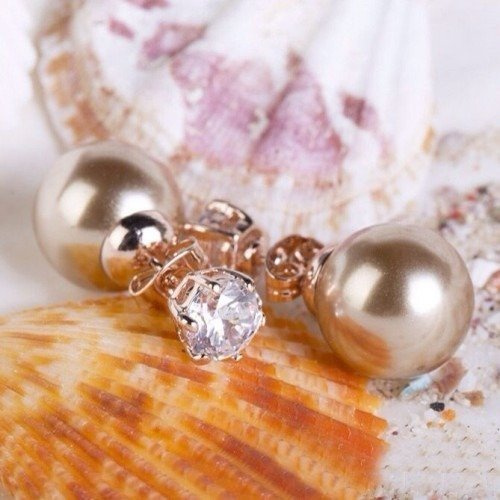 Kol  599/56  kolczyki kryształy złocone kule