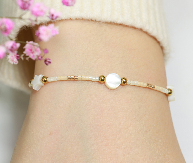 Bransoletka stalowa z masą perłową 1624/10