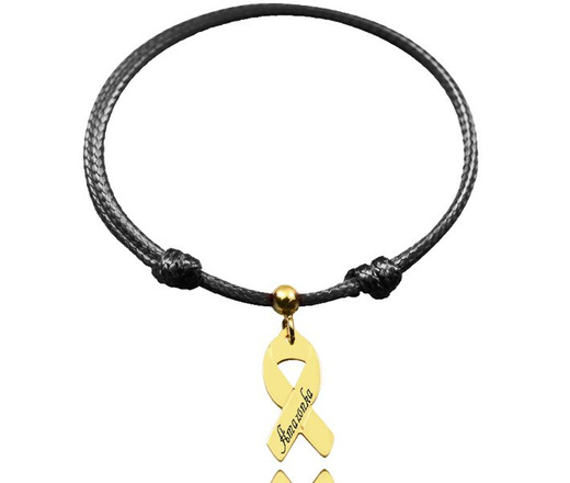 1044 BRANSOLETKA Z GRAWEREM wstążka amazonka amazonki złota na sznureczku