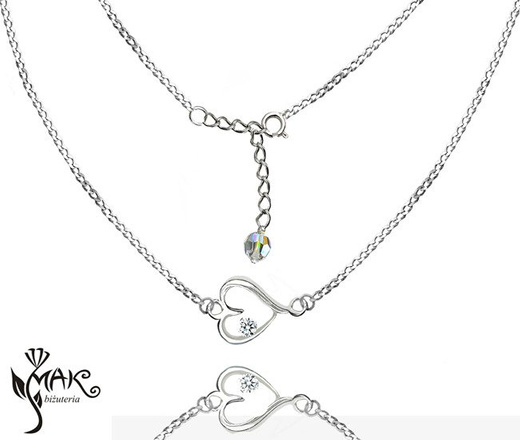 KPL802 serca KOMPLET celebrytka + pudełko z grawerem