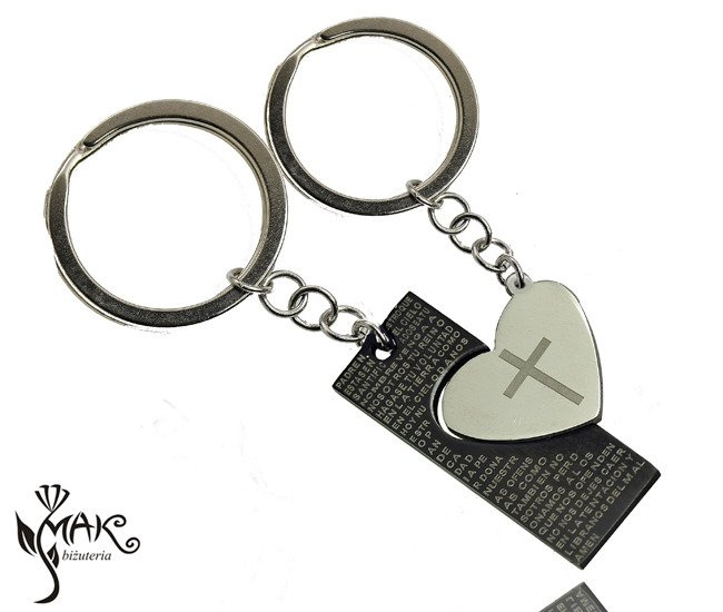 BK677 brelok do kluczy dla zakochanych z grawerem