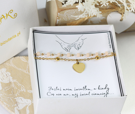 1701/1 bransoletka złocona z grawerem i szklanymi kosteczkami