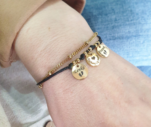 1527 bransoletka grawerowana złota Dzień Mamy